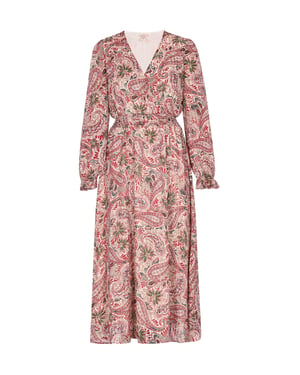 usha Jurk Dames Wol Wit Veelkleurig