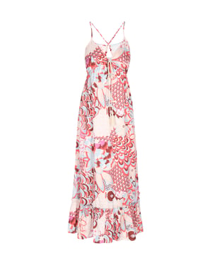 IZIA Jurk Dames Rood Veelkleurig
