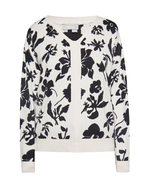 usha Jumper Dames wol wit zwart