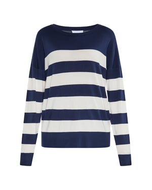 usha Jumper Dames marine wit