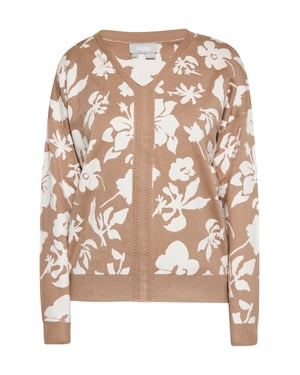 usha Jumper Dames taupe/gebroken wit
