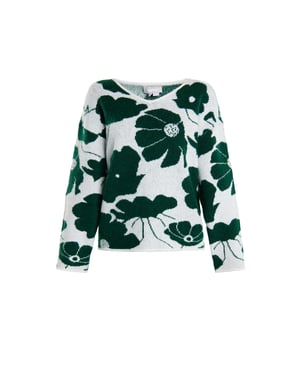 usha Gebreide trui Dames Wit Groen