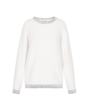 usha Jumper Dames wol wit zwart