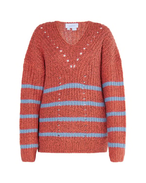 usha Gebreide trui Dames Vintage rood