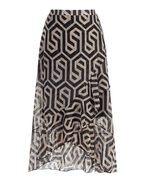 Faina midirok Dames zwart/beige