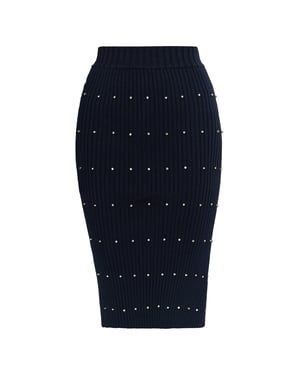 Faina Gebreide rok met strass steentjes Dames marine