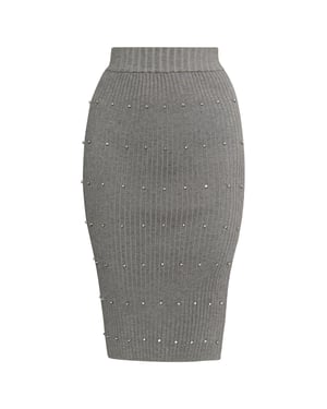 Faina Gebreide rok met strass steentjes Dames grijs melange