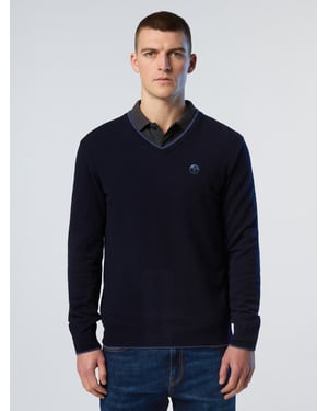 North Sails Trui V-hals met geborduurd logo