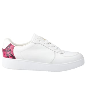 FitFlop Dames/Dames Slangenprint Leren Trainers (Wit/Framboos)