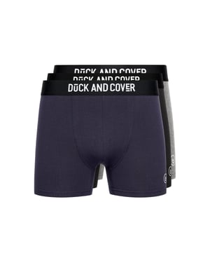 Duck and Cover Heren Bronteen Boxershorts (Set van 3) (Marine/Zwart/Grijs Marl)