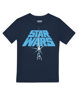 Star Wars Kinderen/Kinderen Lightsaber Logo T-Shirt (Marine)