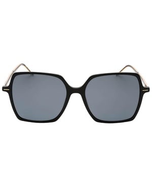 Hugo Boss Vierkante zonnebril heren (Zwart/Goud/Grijs)