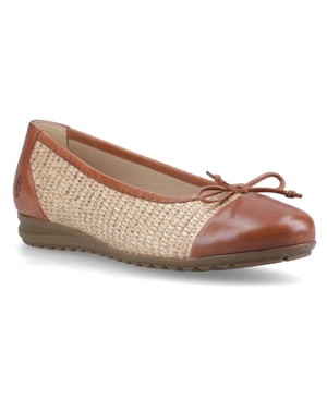 Hush Puppies Laurie Neuskap Leer Vrouwen Tan Standaard Ballerina's