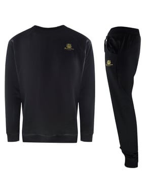 Aquascutum Heren Crest Crew Neck Tracksuit Set (Zwart)