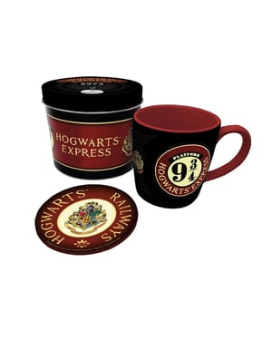 Harry Potter Platform 9 3/4 Crest geschenkset (Rood/zwart)