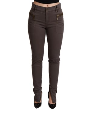 Zip Detail Skinny Jeans met Zijrits en Enkelbroek