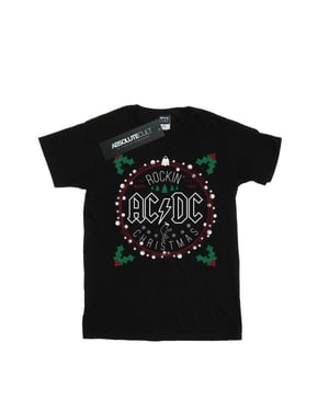 AC/DC Heren Kerstmis Cirkel T-Shirt (Zwart)