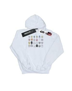 Star Wars Jongens Trooper Helmen Hoodie (Wit)