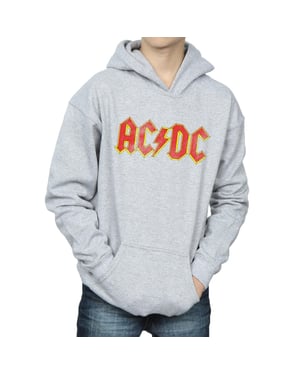 AC/DC Hoodie met verkleurd logo voor jongens (Sportgrijs)