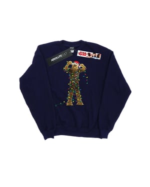 Star Wars Dames/Dames Chewbacca Kerstverlichting Sweatshirt (Marineblauw)