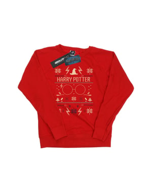 Harry Potter Dames/Dames Sweatshirt met Kerstpatroon (Rood)