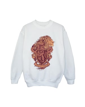 Harry Potter Jongens Gryffindor Schets Crest Sweatshirt (Wit)
