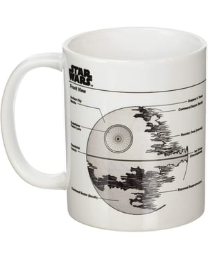 Star Wars Death Star Schets Mok (Wit/Zwart/Grijs)