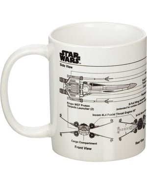 Star Wars X-Wing Gevechtersschets Mok (Wit/zwart)