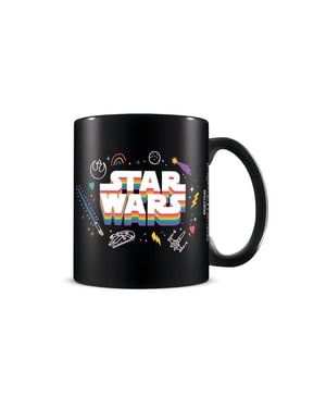 Star Wars Mok met Pride Regenbooglogo (Zwart)