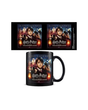 Harry Potter 20 jaar film magie mok (Zwart/Multikleurig)