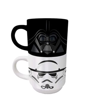 Star Wars Empire Helmets Stapelbare Mokken Set (Set van 2) (Zwart/Wit)