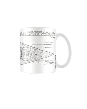 Star Wars Star Destroyer schets mok (Wit/zwart)