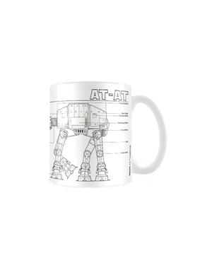 Star Wars AT-AT schets mok (Wit/zwart)