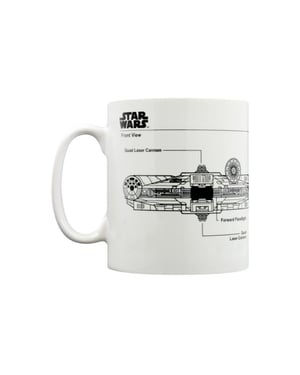 Star Wars Millennium Valk Schets Mok (Wit/zwart)