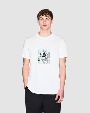Grafisch Print T-Shirt in Wit