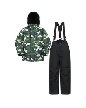Mountain Warehouse Ski jassenset met opdruk voor kinderen (Donkere Khaki)