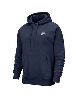 Nike Unisex Volwassen Sportkleding Club Hoodie (Middernacht Marine/Wit)