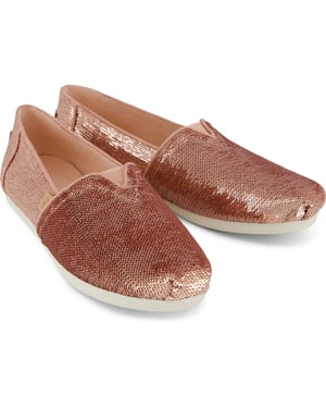 TOMS Alpargata Sequin Textiel Dames Roze Espadrilles