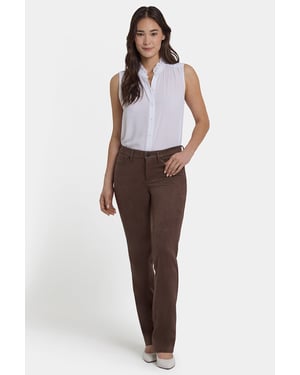 Marilyn Rechte Broek in Stretch Nepleer | Koffieboon