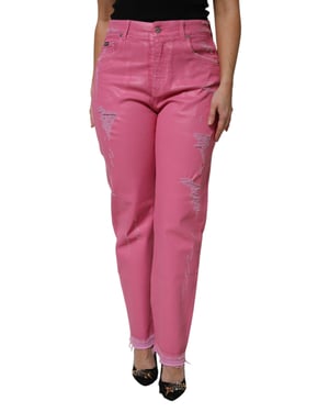 Versleten Hoge Taille Rechte Jeans