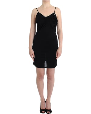 Roze Detail Mini-jurk Mouwloos Aansluitend Jurk