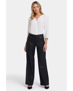 Gecoate Teresa Wijde Pijpen Jeans | Zwart Gecoat