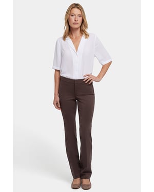 Slim Fit Broek in Ponte Knit | Koffieboon