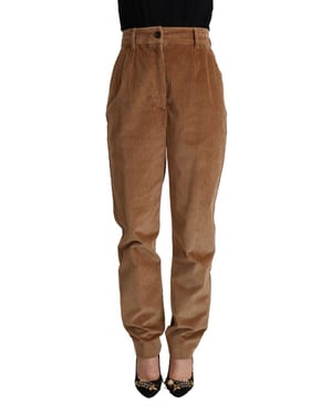 Katoenen Corduroy Broek Bruin
