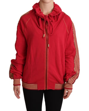 Rode Coltrui Met Rits Hoodie