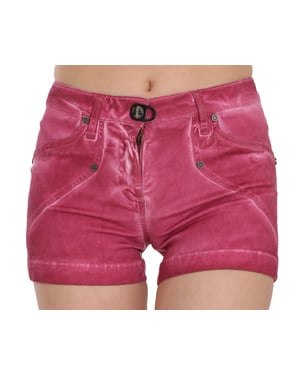 Plein Sud Pan70241 Roze Denim Shorts