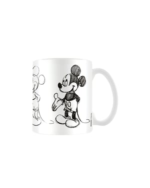 Disney Schetsproces Mickey Mouse Mok (Wit/zwart)