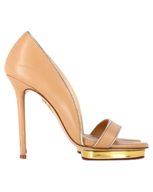 Charlotte Olympia Christine open teensandalen in beige leer