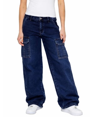 Enzo | Dames Cargo Baggy Jeans