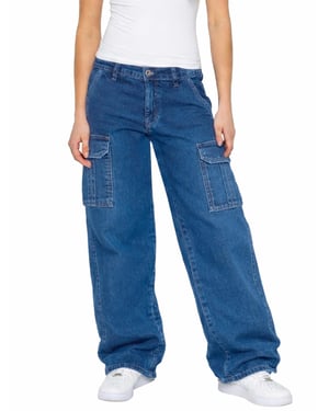 Enzo | Dames Cargo Baggy Jeans